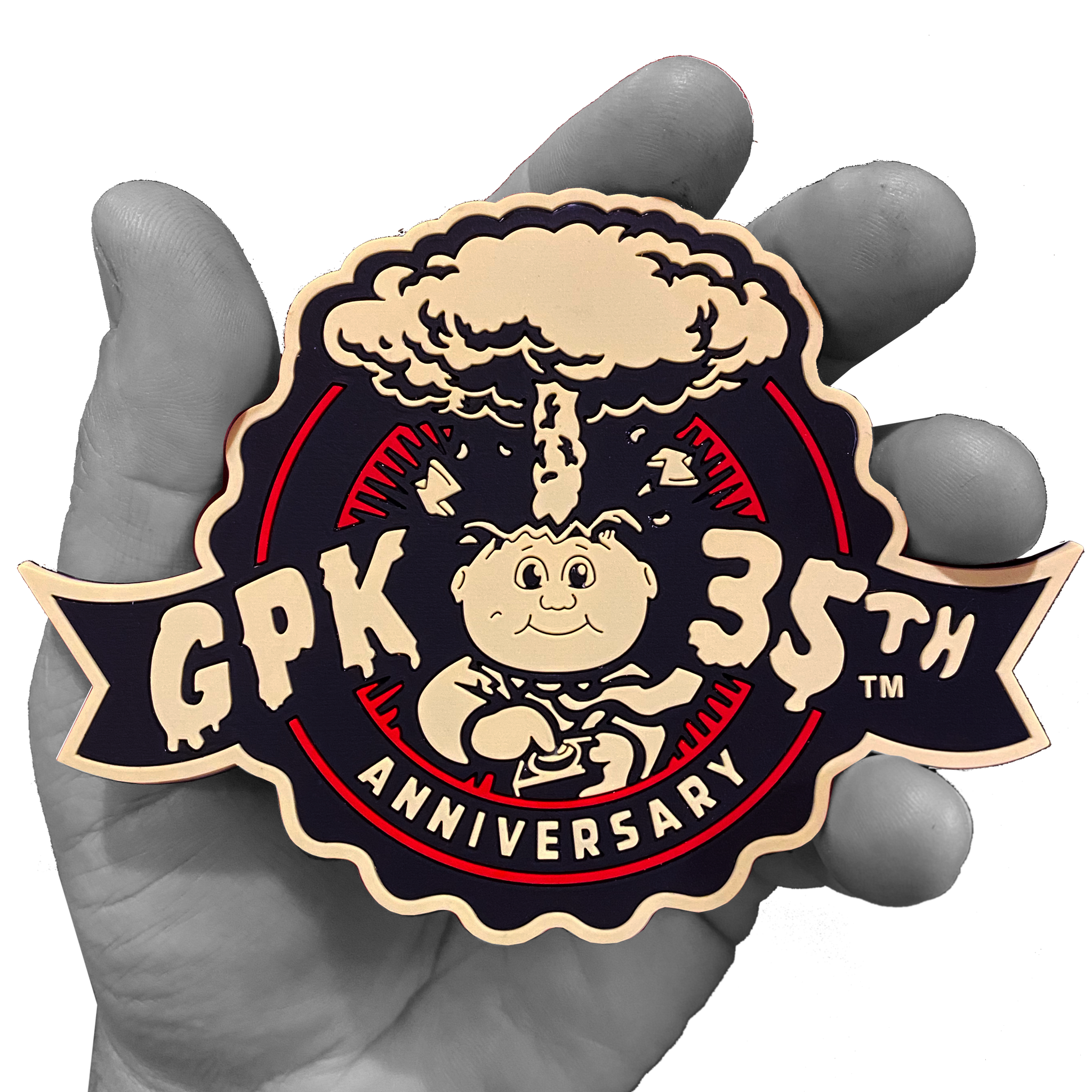 Exclusive Topps Officially Licensed "Glowster" GPK Garbage Pail Kids Coaster Adam Bomb 35th Anniversary GPK-AA-001