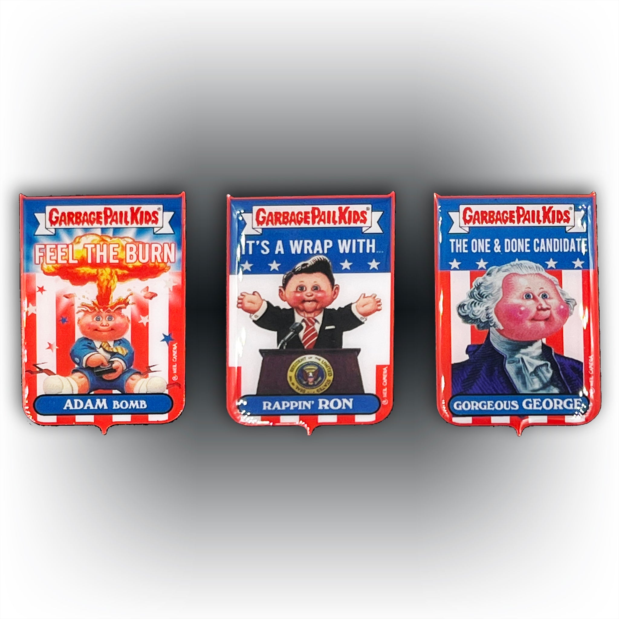 Politicians are Garbage (Pail Kids) 3-pin set by Neil Camera