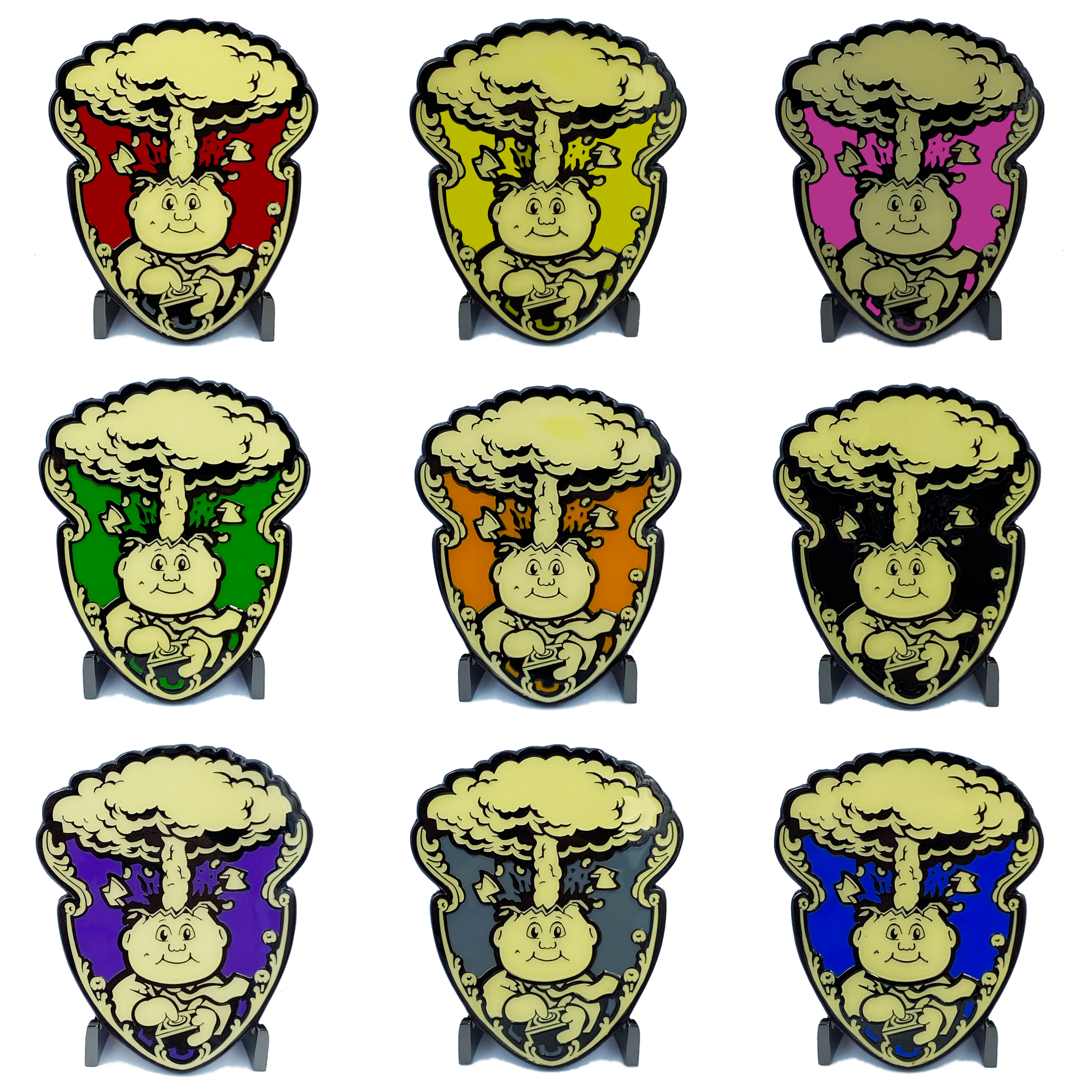 GPK Complete Emblem Ornament set with 3M Adhesive back 9 colors Topps Officially Licensed