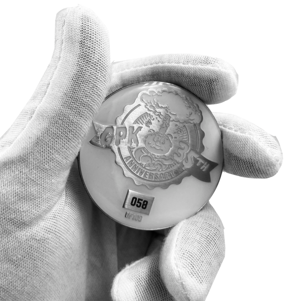 Coin 003 Nickel plated white cloisonné Topps Officially Licensed challenge coin Garbage Pail Kids GPK Nation