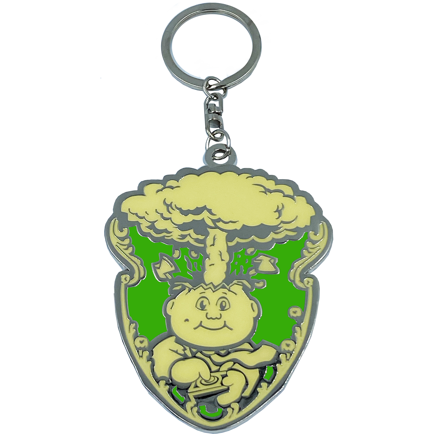 GPK-DD-001 GREEN Adam Bomb GPK Cloisonné Ornament Emblem Keychain: only 100 made