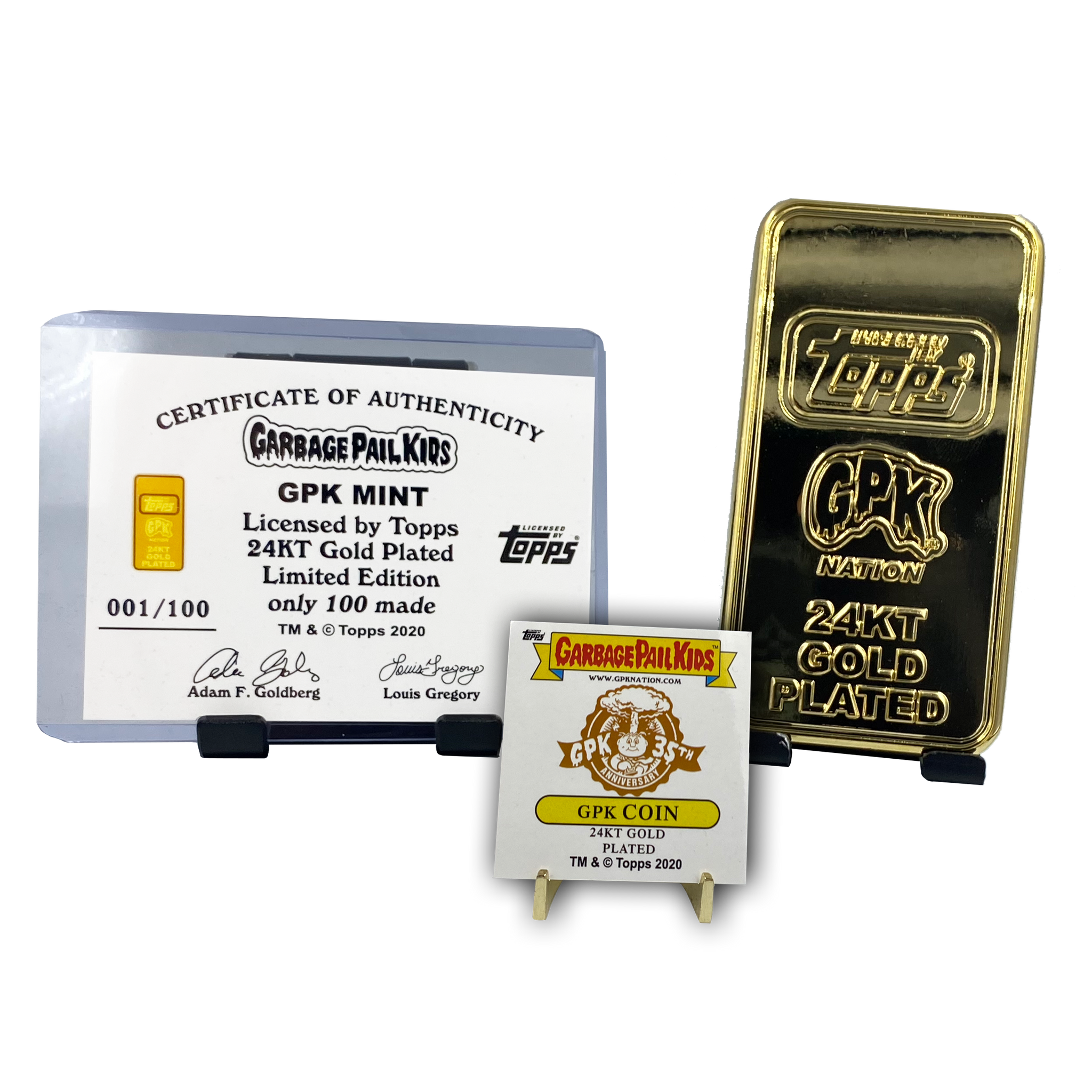 GPK Mint Gold Bar **FINAL INCREMENT** Officially Licensed by Topps 24KT Gold plated Garbage Pail Kids