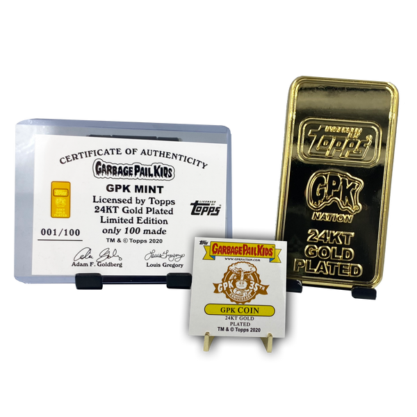 GPK Mint Gold Bar **FINAL INCREMENT** Officially Licensed by Topps 24KT Gold plated Garbage Pail Kids