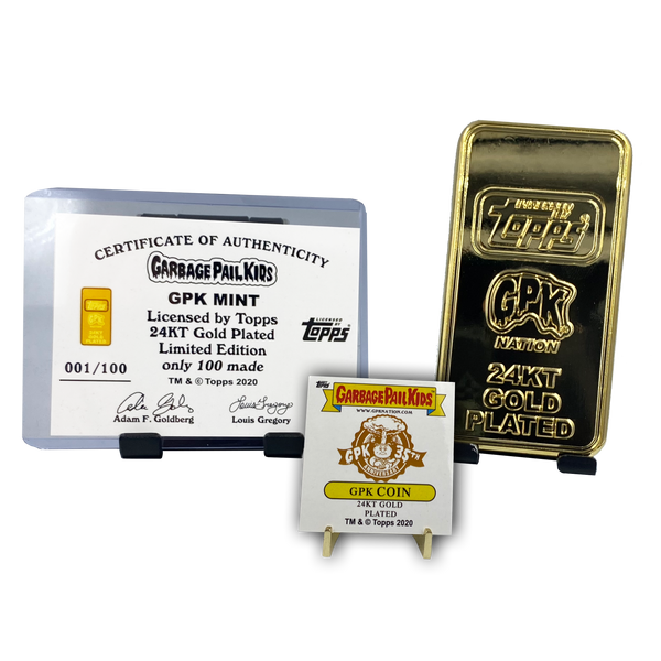 GPK Mint Gold Bar **INCREMENT 1** Officially Licensed by Topps 24KT Gold plated Garbage Pail Kids