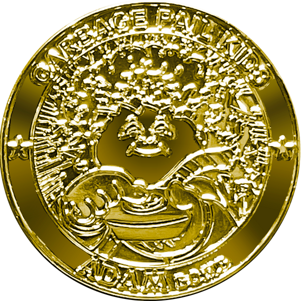 24 KT Gold Plated Micro-Mini 1.5 inch SIMKO Adam Bomb TOPPS Officially Licensed Adam Bomb GPK Nation Challenge Coin Garbage Pail Kids