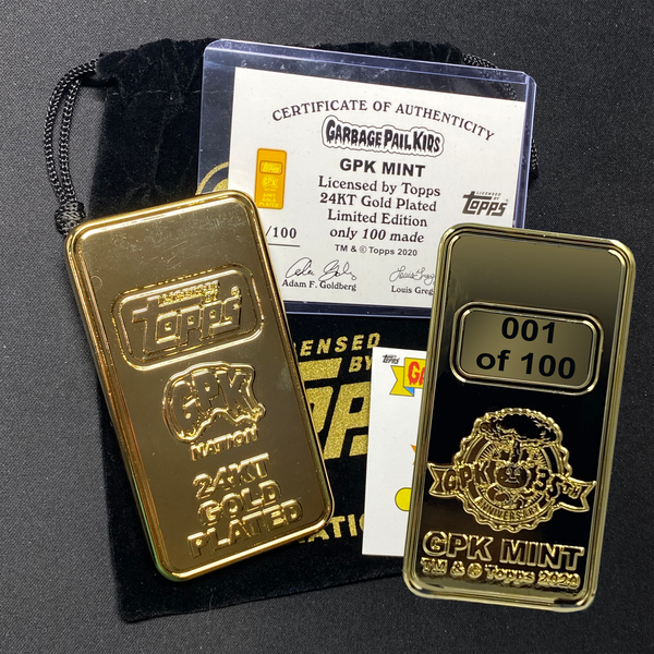 GPK Mint Gold Bar **FINAL INCREMENT** Officially Licensed by Topps 24KT Gold plated Garbage Pail Kids