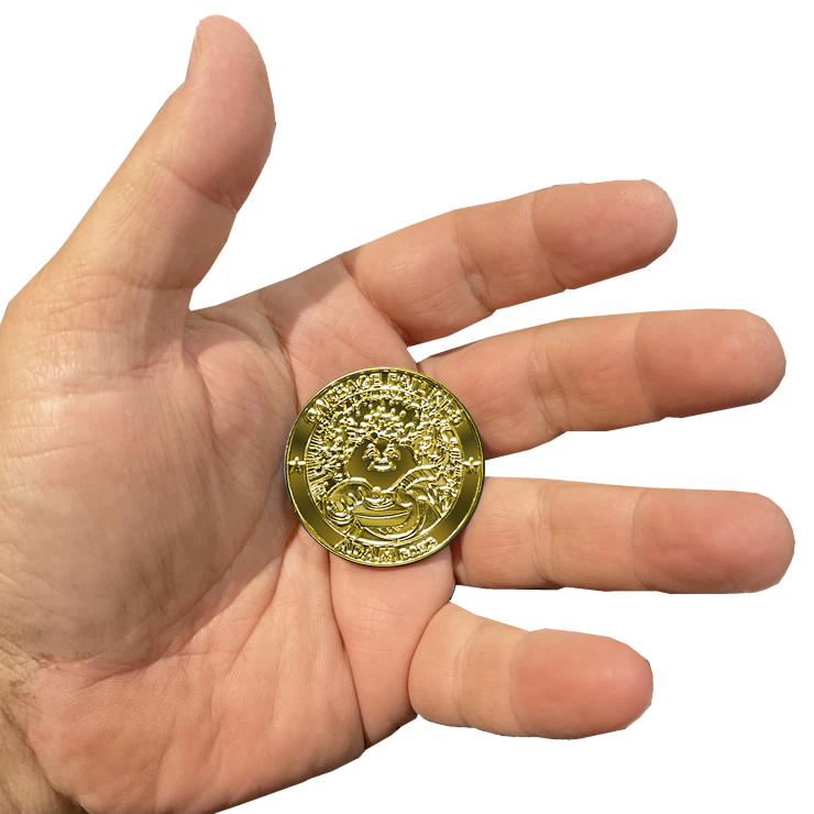 24 KT Gold Plated Micro-Mini 1.5 inch SIMKO Adam Bomb TOPPS Officially Licensed Adam Bomb GPK Nation Challenge Coin Garbage Pail Kids