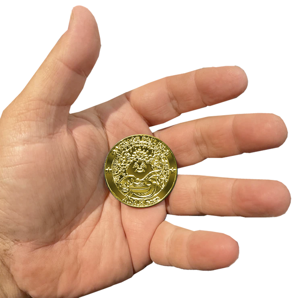 24 KT Gold Plated Micro-Mini 1.5 inch SIMKO Adam Bomb TOPPS Officially Licensed Adam Bomb GPK Nation Challenge Coin Garbage Pail Kids