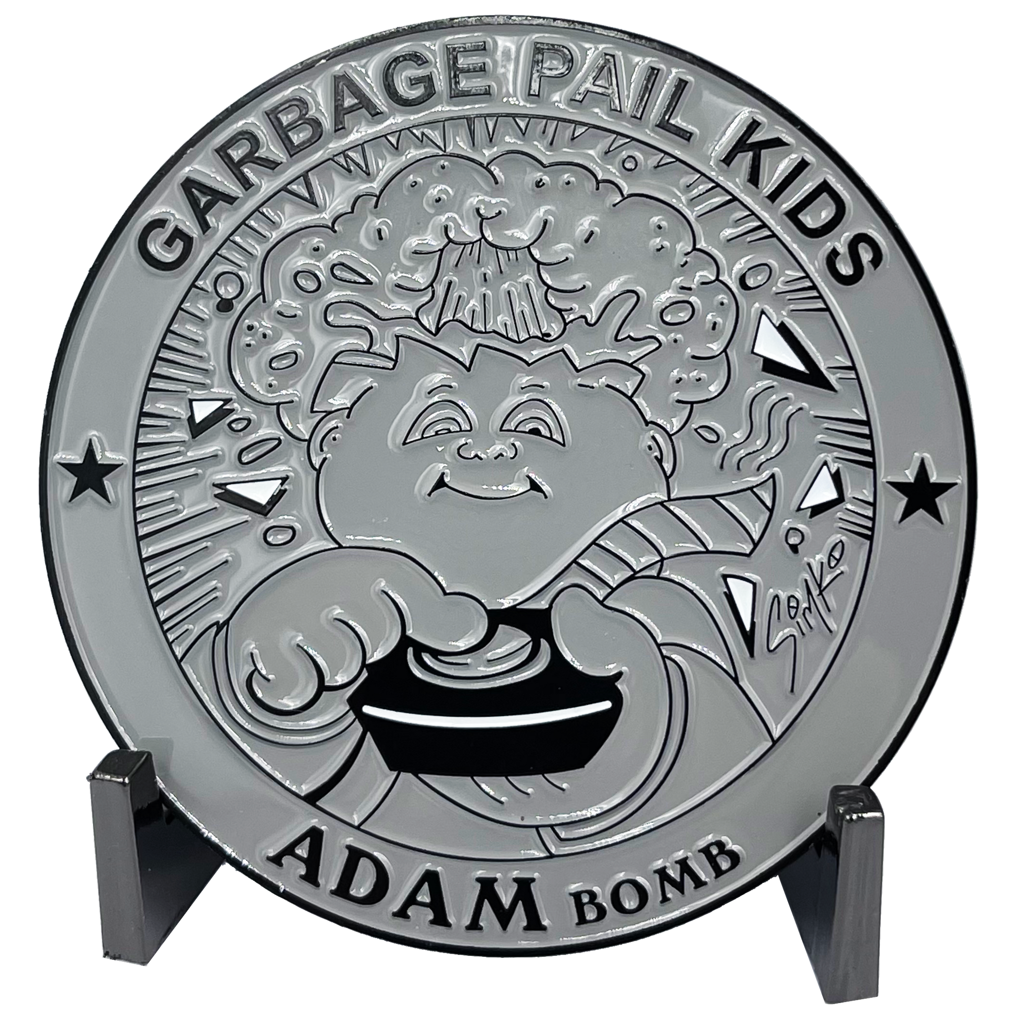 GPK-DD-007 Gray Variation 3 inch SIMKO Topps Officially Licensed Adam Bomb GPK Challenge Coin Garbage Pail Kids