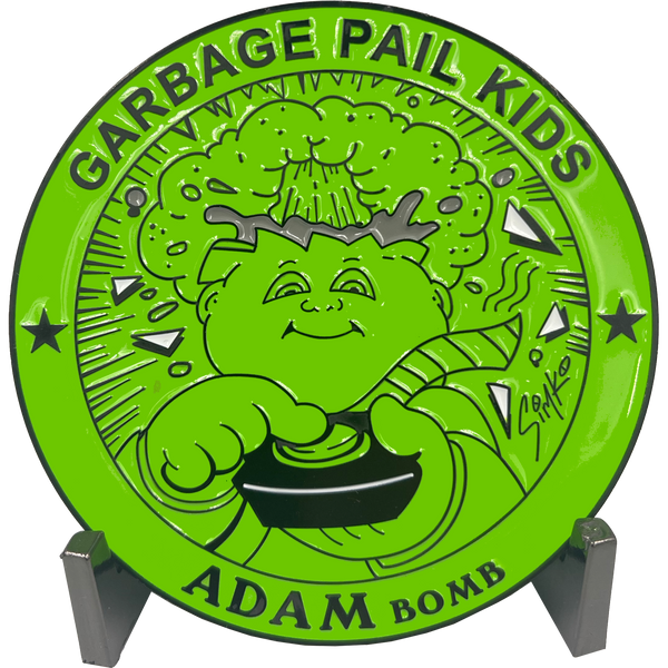 GPK-DD-007 Green Variation 3 inch SIMKO Topps Officially Licensed Adam Bomb GPK Challenge Coin Garbage Pail Kids