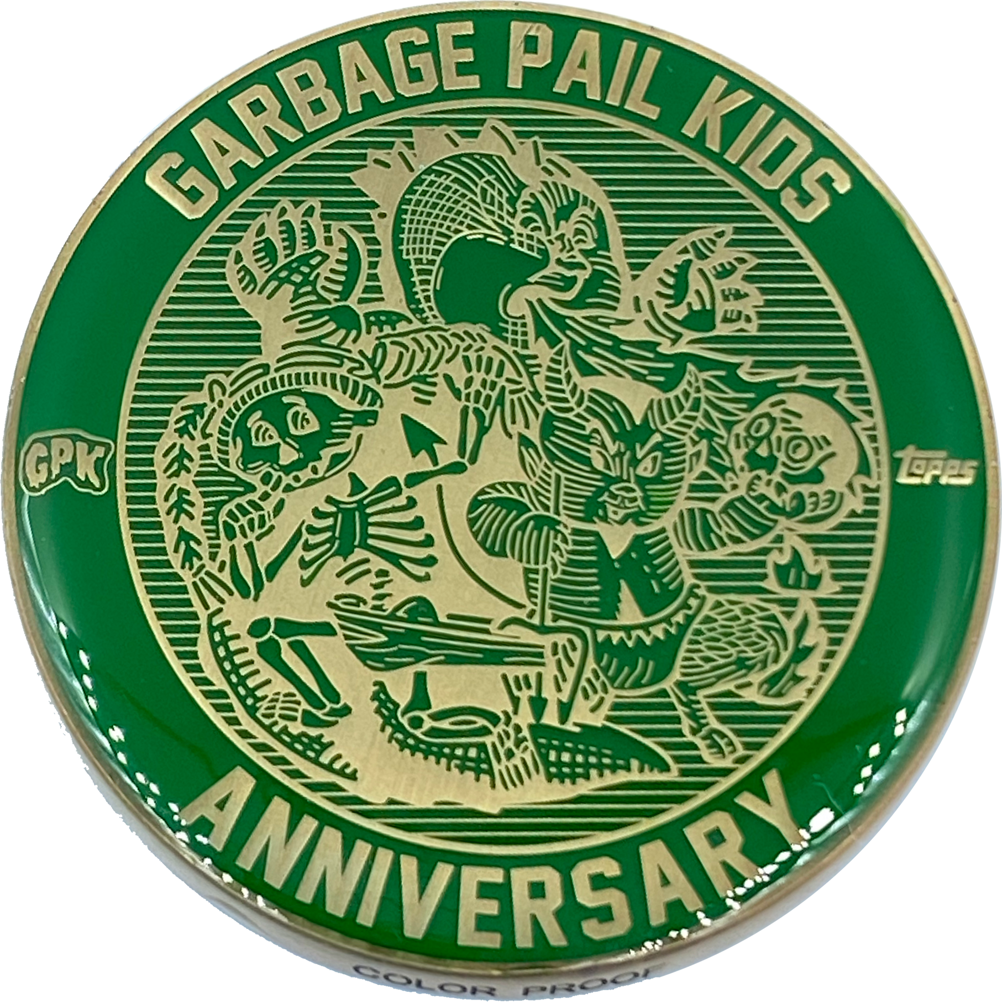 Green Color Proof Coin 003 Topps Officially Licensed challenge coin Garbage Pail Kids GPK Nation