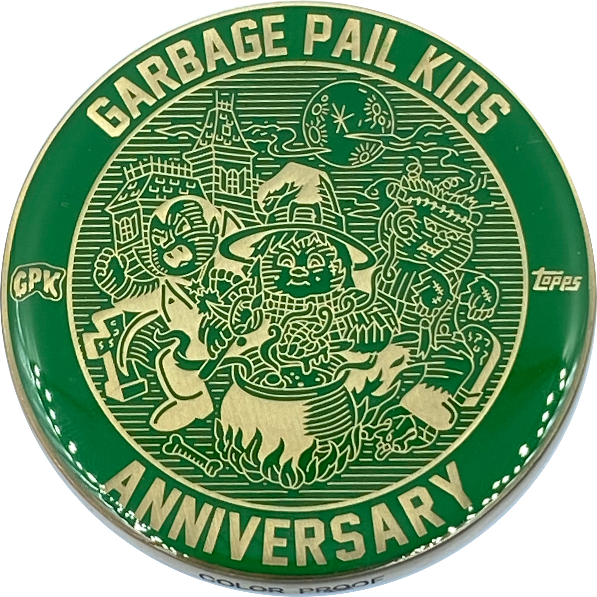 Green Color Proof Coin 002 Topps Officially Licensed challenge coin Garbage Pail Kids GPK Nation