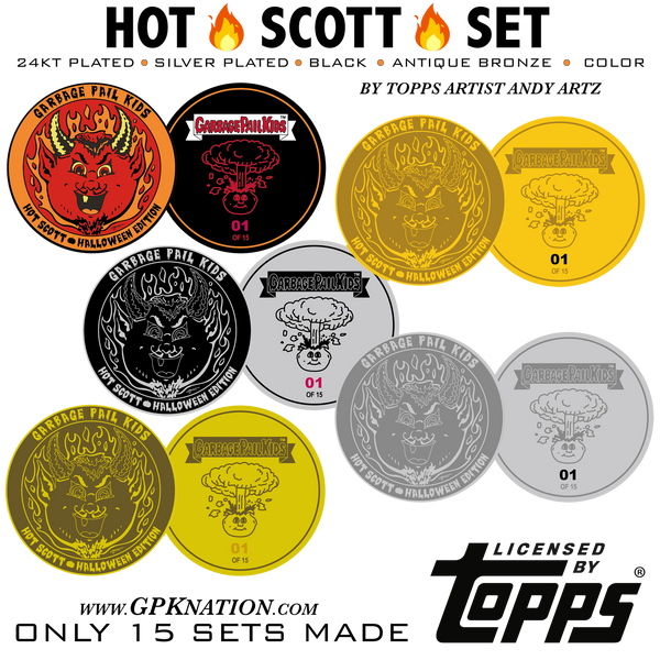 Hot Scott 5-coin HALLOWEEN 2021 set by Topps Artist Andy Artz ONLY 15 SETS MADE