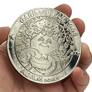 Sterling Silver Plated Variation 3 inch SIMKO Topps Officially Licensed Adam Bomb GPK Challenge Coin Garbage Pail Kids