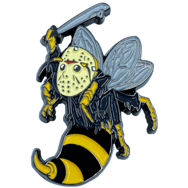 CL4-16 Jason Voorhees Goalie Mask Friday the 13th inspired Killer Wasp Murder Hornet Pin