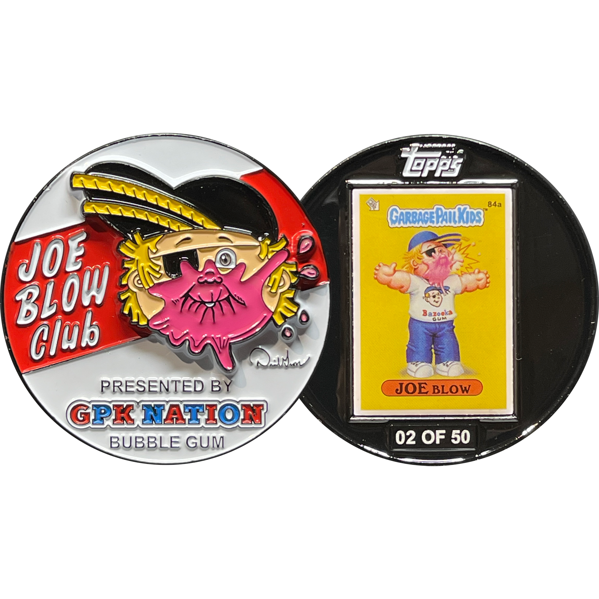 David Gross presents Joe Blow Challenge Coin with Mini Card inset on back only 50 made GPK-DD-012