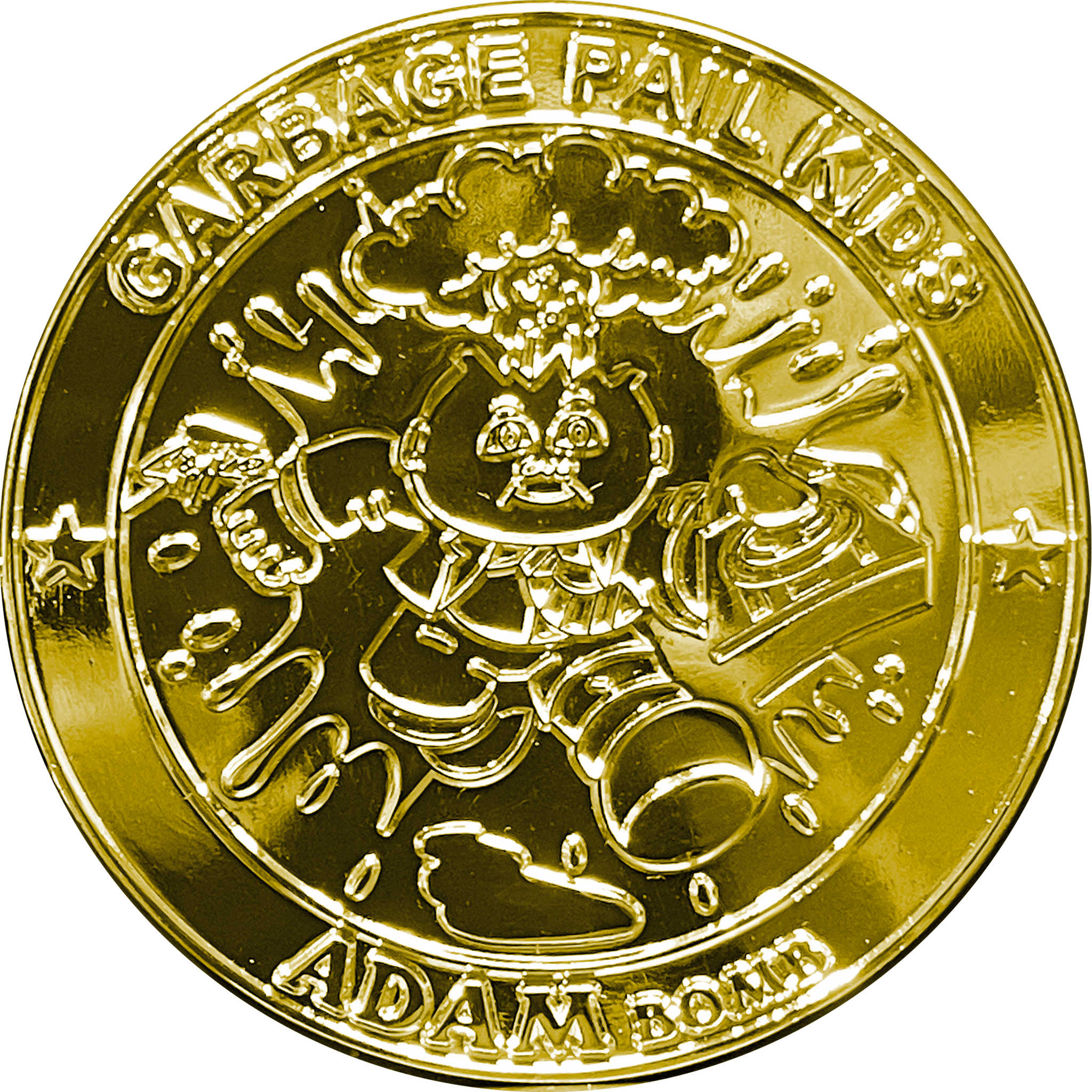 KOOL 24KT Gold plated SIMKO Adam Bomb TOPPS Officially Licensed Adam Bomb GPK Nation Challenge Coin Garbage Pail Kids