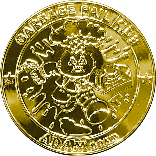 KOOL 24KT Gold plated SIMKO Adam Bomb TOPPS Officially Licensed Adam Bomb GPK Nation Challenge Coin Garbage Pail Kids