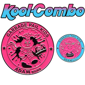 COMBO DEAL: Pink and Blue Micro Mini and KOOL Pink SIMKO Adam Bomb TOPPS Officially Licensed Adam Bomb GPK Nation Challenge Coin Garbage Pail Kids