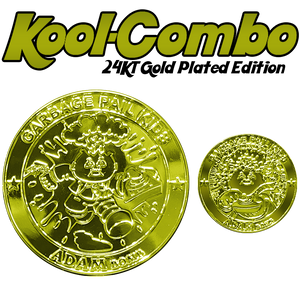 COMBO DEAL: 24 KT Gold plated Micro Mini and KOOL 24KT Gold plated SIMKO Adam Bomb TOPPS Officially Licensed Adam Bomb GPK Nation Challenge Coin Garbage Pail Kids