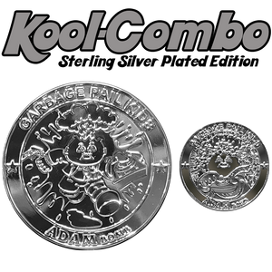 COMBO DEAL: Silver plated Micro Mini and KOOL Silver plated SIMKO Adam Bomb TOPPS Officially Licensed Adam Bomb GPK Nation Challenge Coin Garbage Pail Kids