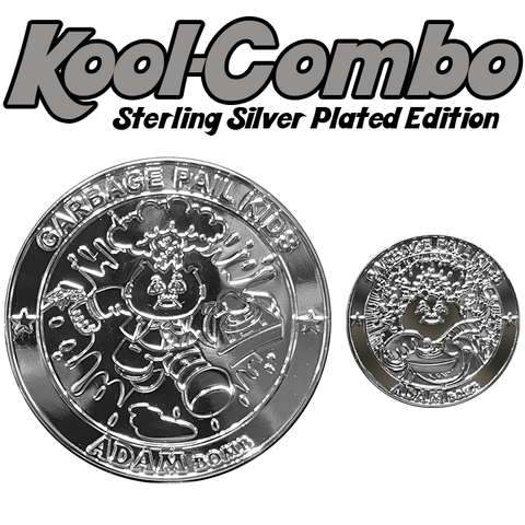 COMBO DEAL: Silver plated Micro Mini and KOOL Silver plated SIMKO Adam Bomb TOPPS Officially Licensed Adam Bomb GPK Nation Challenge Coin Garbage Pail Kids
