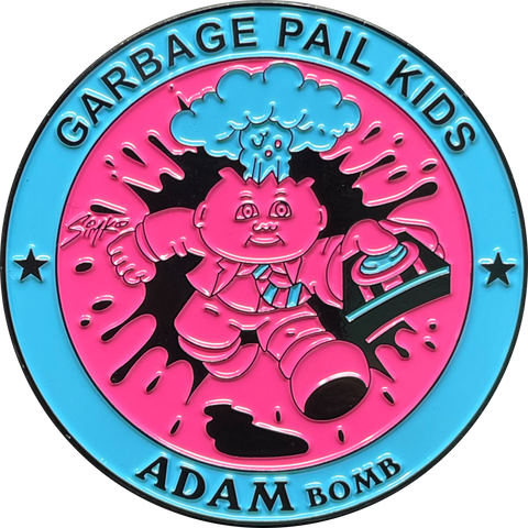 KOOL Pink and Blue SIMKO Adam Bomb TOPPS Officially Licensed Adam Bomb GPK Nation Challenge Coin Garbage Pail Kids