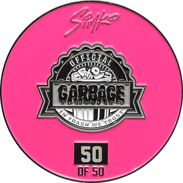 KOOL Pink & Gray SIMKO Adam Bomb TOPPS Officially Licensed Adam Bomb GPK Nation Challenge Coin Garbage Pail Kids