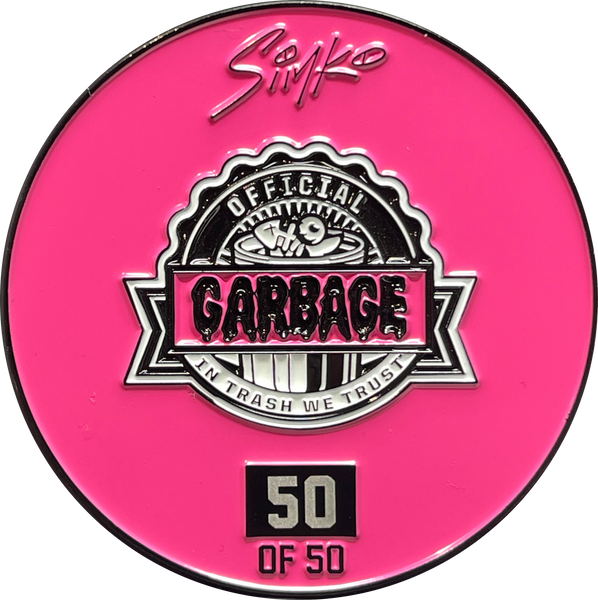 COMBO DEAL: Pink and Blue Micro Mini and KOOL Pink SIMKO Adam Bomb TOPPS Officially Licensed Adam Bomb GPK Nation Challenge Coin Garbage Pail Kids