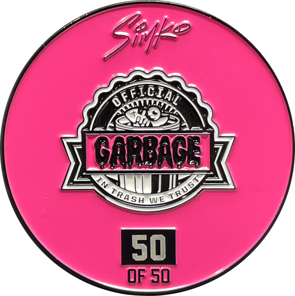 KOOL Pink SIMKO Adam Bomb TOPPS Officially Licensed Adam Bomb GPK Nation Challenge Coin Garbage Pail Kids