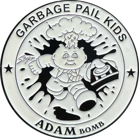 KOOL White SIMKO Adam Bomb TOPPS Officially Licensed Adam Bomb GPK Nation Challenge Coin Garbage Pail Kids