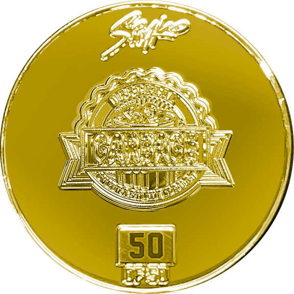 KOOL 24KT Gold plated SIMKO Adam Bomb TOPPS Officially Licensed Adam Bomb GPK Nation Challenge Coin Garbage Pail Kids