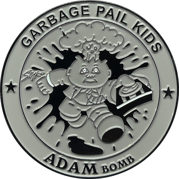 KOOL Gray SIMKO Adam Bomb TOPPS Officially Licensed Adam Bomb GPK Nation Challenge Coin Garbage Pail Kids