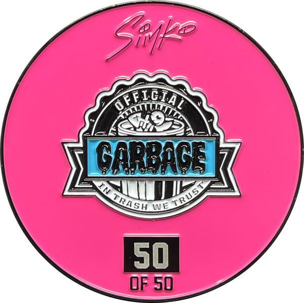 KOOL Pink and Blue SIMKO Adam Bomb TOPPS Officially Licensed Adam Bomb GPK Nation Challenge Coin Garbage Pail Kids