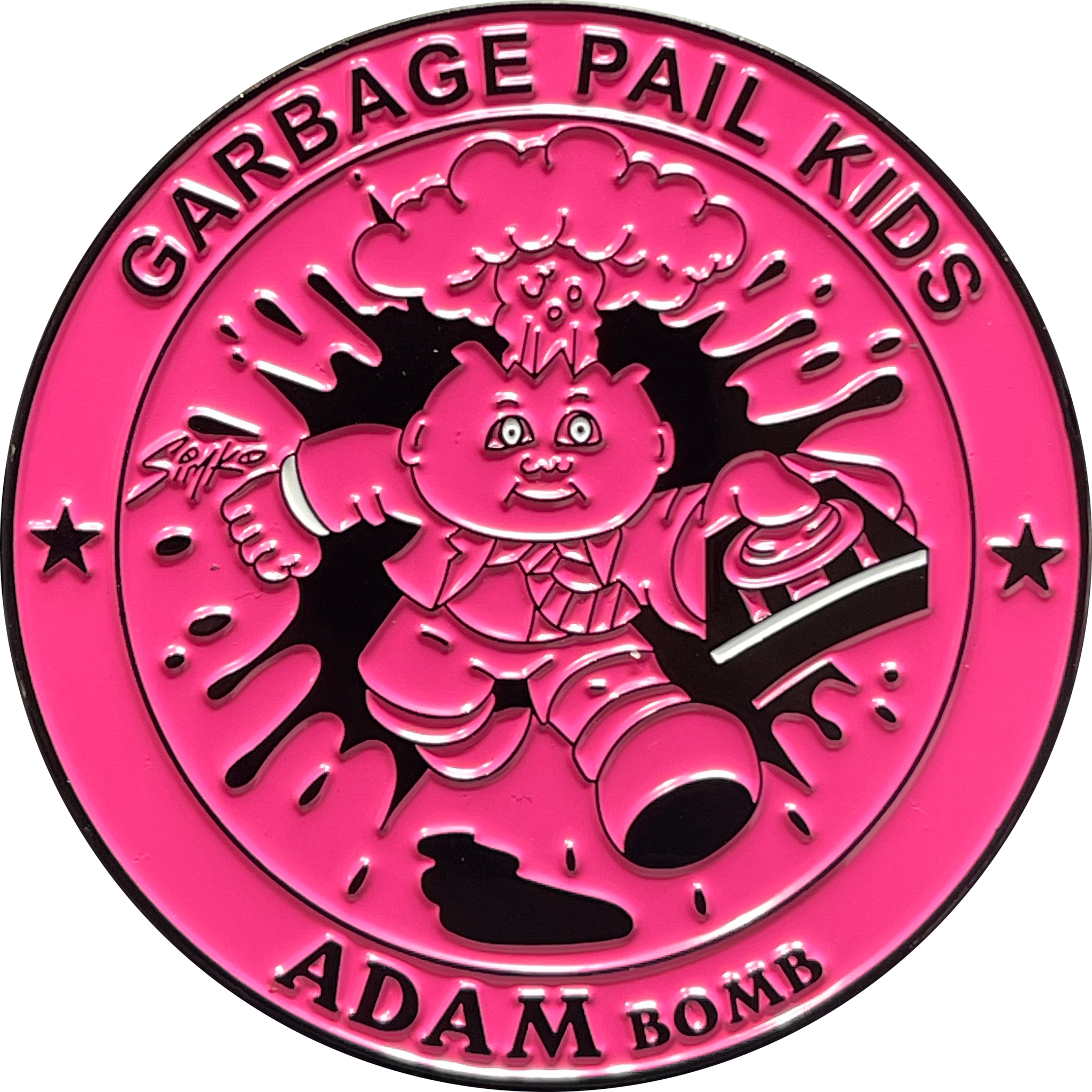 KOOL Pink SIMKO Adam Bomb TOPPS Officially Licensed Adam Bomb GPK Nation Challenge Coin Garbage Pail Kids
