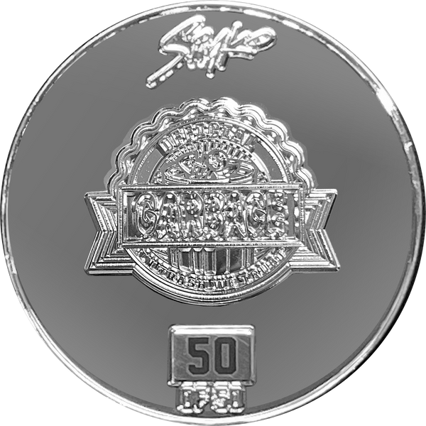 KOOL Sterling Silver plated SIMKO Adam Bomb TOPPS Officially Licensed Adam Bomb GPK Nation Challenge Coin Garbage Pail Kids