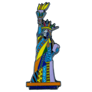 Romero Britto "Lady Love" Officially Authorized Pin Pop Art Statue of Liberty inspired