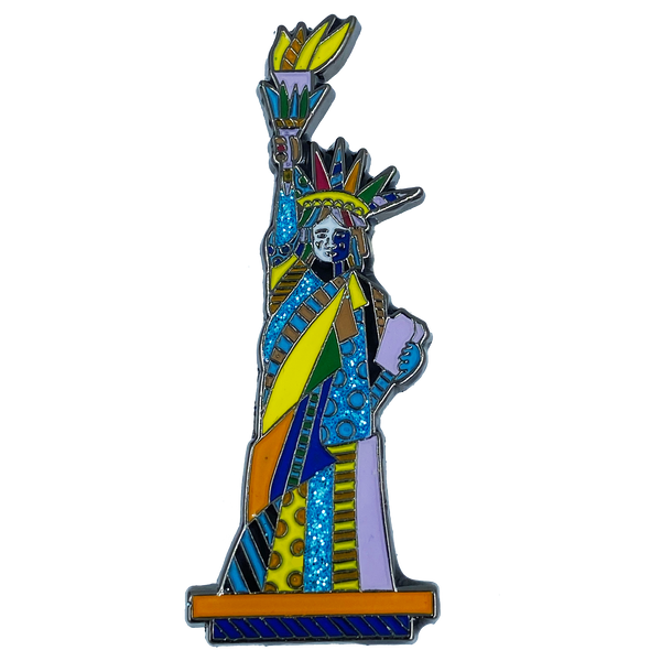 Romero Britto "Lady Love" Officially Authorized Pin Pop Art Statue of Liberty inspired