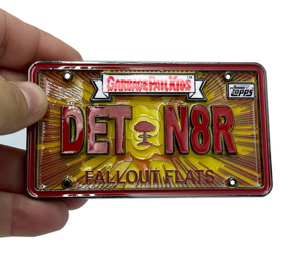 Adam Bomb License Plate Garbage Pail Krashers coin with FREE Blasted Billy Plate included