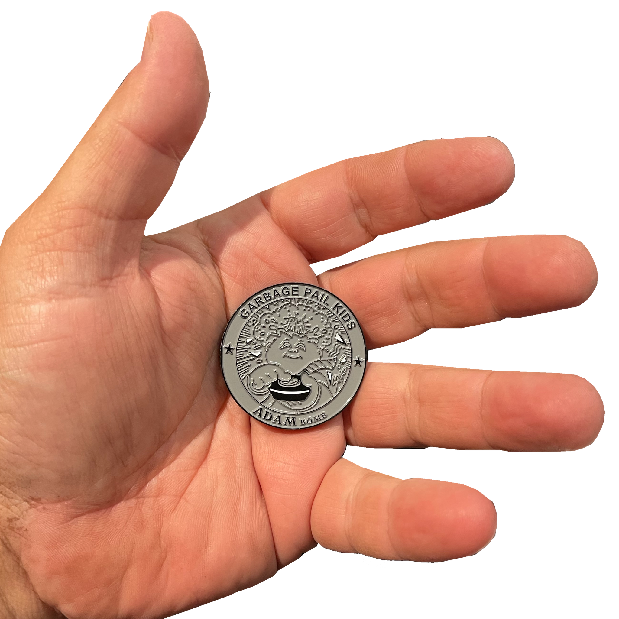 Micro-Mini 1.5 inch SIMKO Adam Bomb TOPPS Officially Licensed Adam Bomb GPK Nation Challenge Coin Garbage Pail Kids