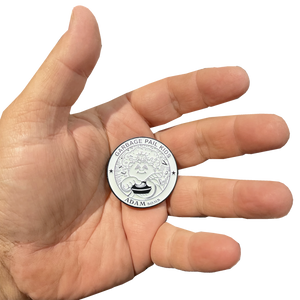 White Micro-Mini 1.5 inch SIMKO Adam Bomb TOPPS Officially Licensed Adam Bomb GPK Nation Challenge Coin Garbage Pail Kids