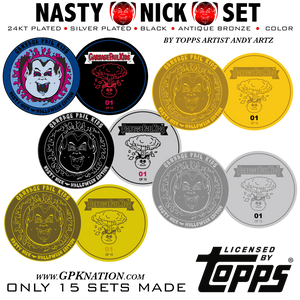 NASTY NICK 5-coin HALLOWEEN 2021 set by Topps Artist Andy Artz ONLY 15 SETS MADE