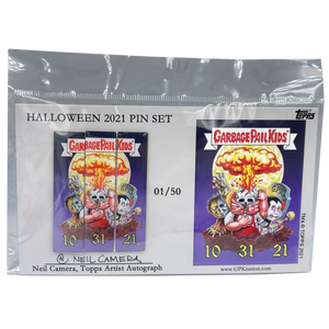 HALLOWEEN 3-PIN AUTOGRAPHED PIN SET by NEIL CAMERA OFFICIAL TOPPS ARTIST