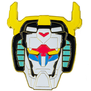 Large 2.5 inch Yellow Lion Mecha pin with dual pin posts GPK-BB-003