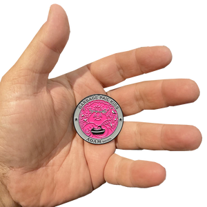 Pink-Gray Micro-Mini 1.5 inch SIMKO Adam Bomb TOPPS Officially Licensed Adam Bomb GPK Nation Challenge Coin Garbage Pail Kids