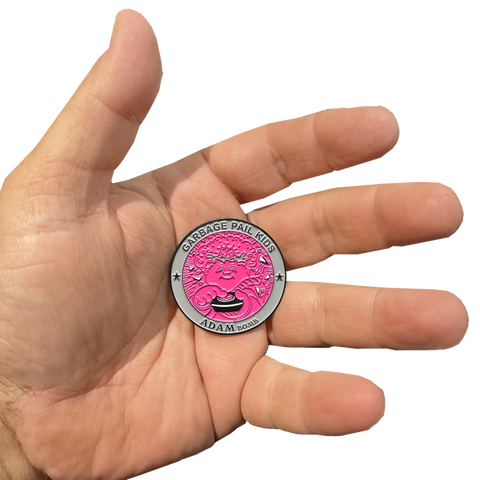 Pink-Gray Micro-Mini 1.5 inch SIMKO Adam Bomb TOPPS Officially Licensed Adam Bomb GPK Nation Challenge Coin Garbage Pail Kids