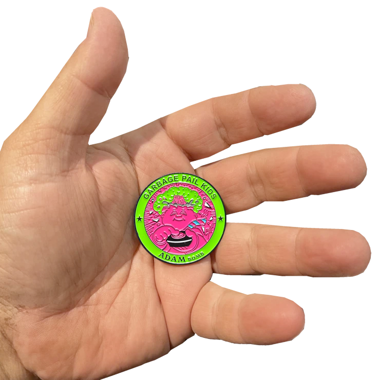Pink & Green Micro-Mini 1.5 inch SIMKO Adam Bomb TOPPS Officially Licensed Adam Bomb GPK Nation Challenge Coin Garbage Pail Kids