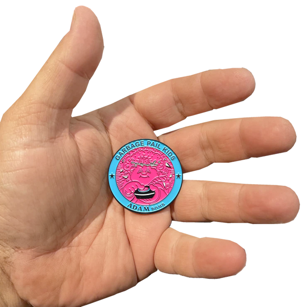 COMBO DEAL: Pink and Blue Micro Mini and KOOL Pink SIMKO Adam Bomb TOPPS Officially Licensed Adam Bomb GPK Nation Challenge Coin Garbage Pail Kids