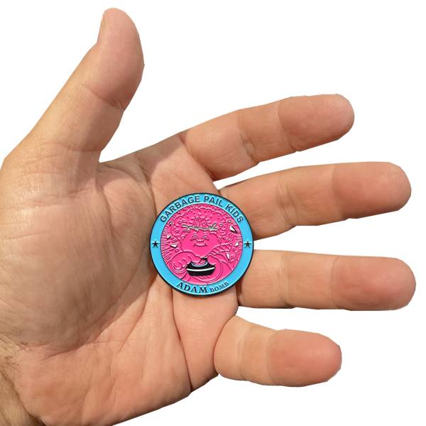 Pink and Blue Micro-Mini 1.5 inch SIMKO Adam Bomb TOPPS Officially Licensed Adam Bomb GPK Nation Challenge Coin Garbage Pail Kids