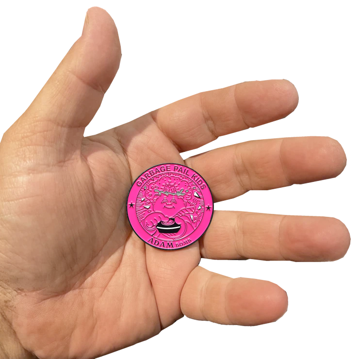 Pink Micro-Mini 1.5 inch SIMKO Adam Bomb TOPPS Officially Licensed Adam Bomb GPK Nation Challenge Coin Garbage Pail Kids